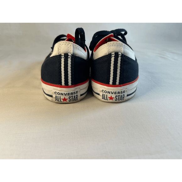Women's Converse All Star Low Top Sneakers, Blue/White Canvas Lace-Up, Size 9 - Picture 3 of 8